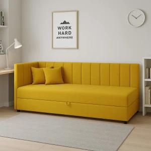 Kontinentálna jednolôžková posteľ Sofaro Plus 120x200 Horčicová
