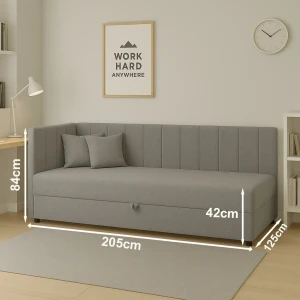 Kontinentálna jednolôžková posteľ Sofaro Plus 120x200 Grafitová