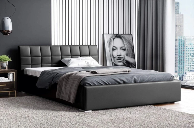 Čalúnená posteľ Kendi 140x200 Čierny