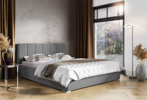 Čalúnená posteľ Ledo 160x200 Sivý kovový rám
