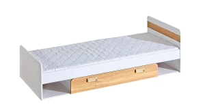 Jednolôžková posteľ 80x190 Lorento 13 s matracom Biely/Nash dub