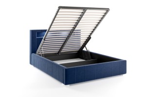 Manželská posteľ s matracom Palermo 140x200 Modrý kovový rám