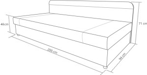 Čalúnená posteľ s boxom 90x200 Sida PLUS Šedá