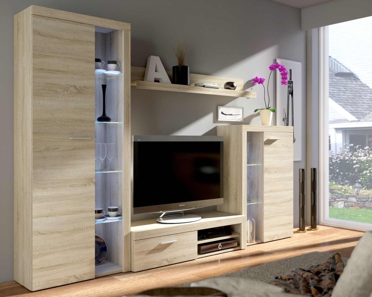 Regál s vitrínou Rumba SO01 Sonoma Oak