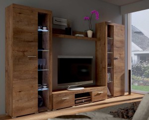 Regál s vitrínou Rumba XL DL01 Dub Lefkas