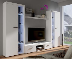 Regál s vitrínou Rumba XL WH01 Biela