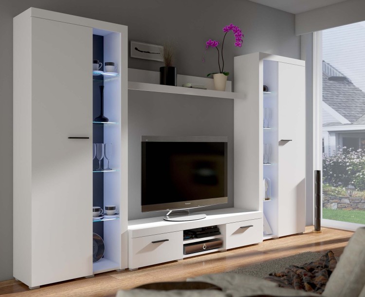 Regál s vitrínou Rumba XL WH01 Biela