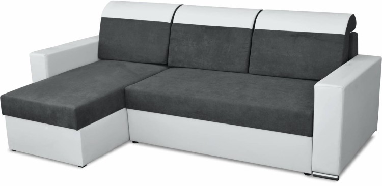 Rohová pohovka s funkciou spania Roller Biela/Graphite