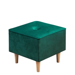 Floki velúrový puf tmavozelený