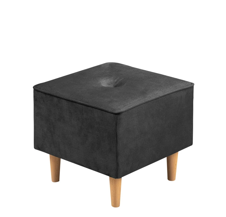 Velúrový puf Floki Anthracite