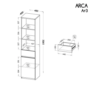 Regál 45 cm Arca 03 Dub Wotan/biela