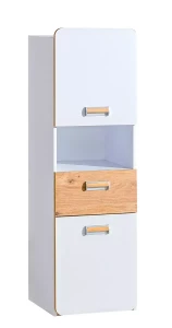 Policový regál 45 cm nízky Lorento 04 Biely/náš dub