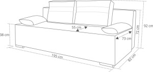 Pohovka s funkciou spania Ecco DELUXE Marine