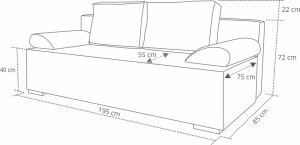 Dvojlôžková rozkladacia pohovka Ecco Plus Ružová