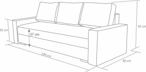 Pohovka Klass s funkciou spania Graphite/Silver