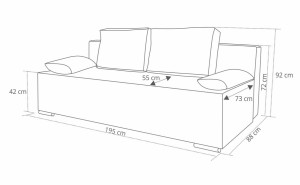 Rozkladacia pohovka Bonell pružiny Comfort Šedá