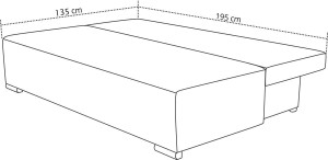 Rozkladacia pohovka, bonellové pružiny Comfort Graphite