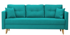 Rozkladacia pohovka Lahti s úložným boxom Tyrkysová