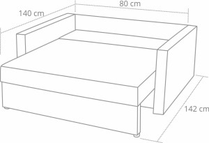 Skladacie kreslo Tedi 1 Šedá/Hnedý