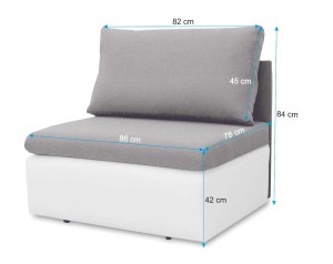 Jednolôžková rozkladacia pohovka Toledo Šedá/Biela