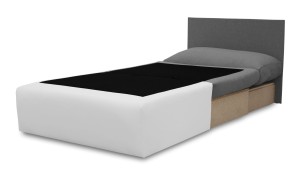 Jednolôžková rozkladacia pohovka Toledo Graphite/Biela