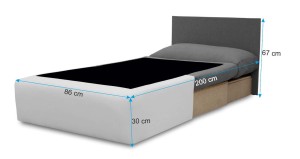 Jednolôžková rozkladacia pohovka Toledo Šedá/Antracite