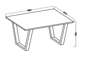 Loftový stôl Caesar 138x67 biely