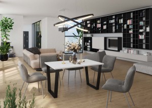 Loftový stôl Caesar 138x90 biely