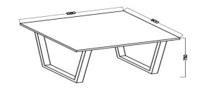 Loftový stôl Caesar 138x90 biely