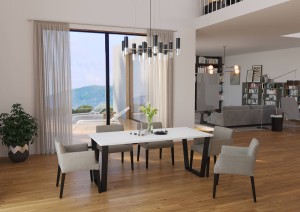 Loftový stôl Caesar 185x67 biely