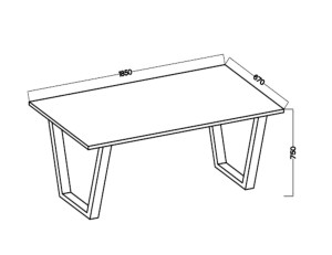 Loftový stôl Caesar 185x67 biely