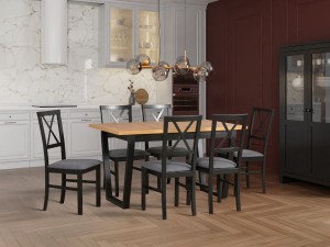 Skladací stôl 140/180x80 IKON 2 Čierny/Oak Artisan