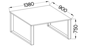 Imperial loftový stôl 138x90 Lancelot dub