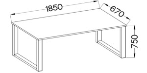 Loftový stôl Imperial 185x67 Biela