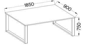 Loftový stôl Imperial 185x90 Dub Artisan