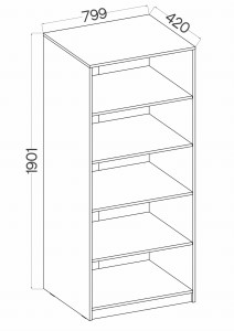 Otvorená knižnica 80 cm Malta 110 jasný Šedá