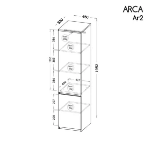 Šatníková skriňa 45 cm Arca 02 Biela