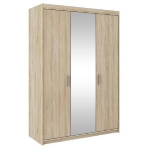Trojdverová šatníková skriňa so zrkadlom Elena Sonoma dub