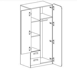 Skriňa 80 cm so zásuvkami Lorento 01 Biely/náš dub