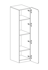 Skriňa 45 cm s policami Lorento 02 Biely/dub