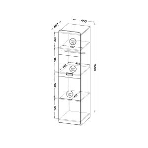 Skriňa 45 cm s policami Lorento 02 Biely/dub