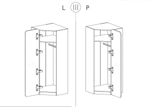 Rohová skriňa Lorento 14 Biely/dub Nasha
