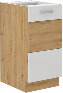 ARTISAN HG 40 D 1F Biela/dubová kuchynská stojaca skrinka