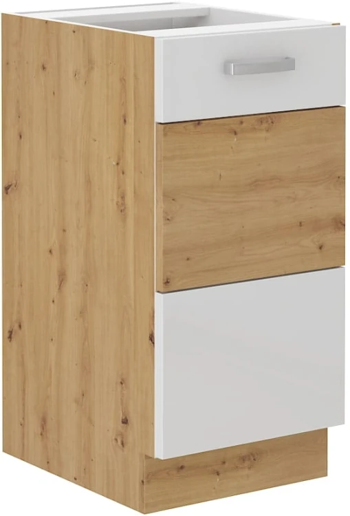 ARTISAN HG 40 D 1F Biela/dubová kuchynská stojaca skrinka