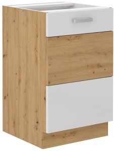 Podomietková kuchynská skrinka ARTISAN HG 50 ZL 1F biela/dub