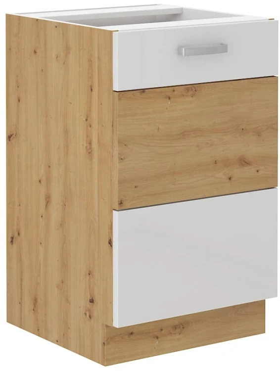 Podomietková kuchynská skrinka ARTISAN HG 50 ZL 1F biela/dub