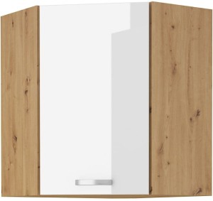 Rohová kuchynská horná skrinka ARTISAN HG 58x58 GN-72 1F Biela/dubová