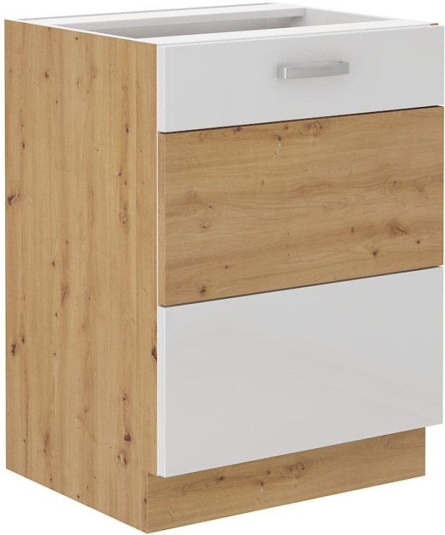 Kuchynská stojaca skrinka ARTISAN HG 60 D 1F Biela/dubová