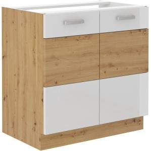 Podomietková kuchynská skrinka ARTISAN HG 80 ZL 2F biela/dub