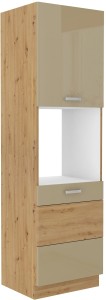 Komínová skrinka do kuchyne pod rúru ARTISAN HG 60 DP-210 2F Cappucino/Oak